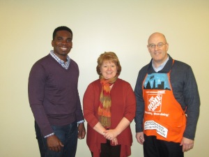 (Left to Right) Tyrene Hodge, Field Manager, The Home Depot Foundation Field Manager; Cindy Holler, President, Mercy Housing Lakefront; and John Sadler, Regional Pro Sales Manager, Home Depot